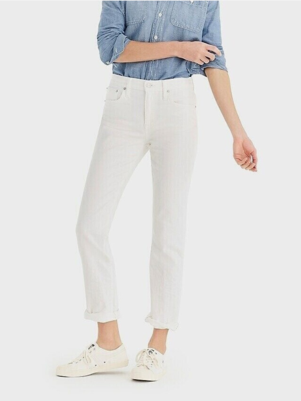 J. CREW White Boyfriend Jeans